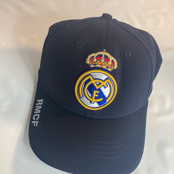 RMCF Real Madrid Soccer Futbol Hat Cap Blue Strapback Mens OSFM Adjustable Logo - Picture 1 of 3